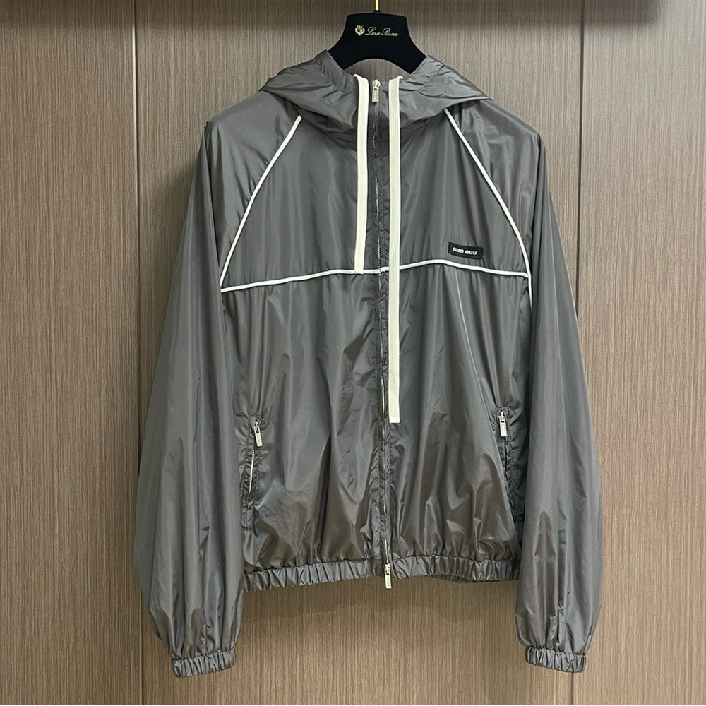 Miu Miu Shiny Silver Windbreaker